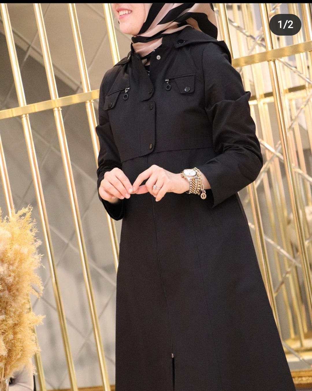 Veste longue noir imperméable 