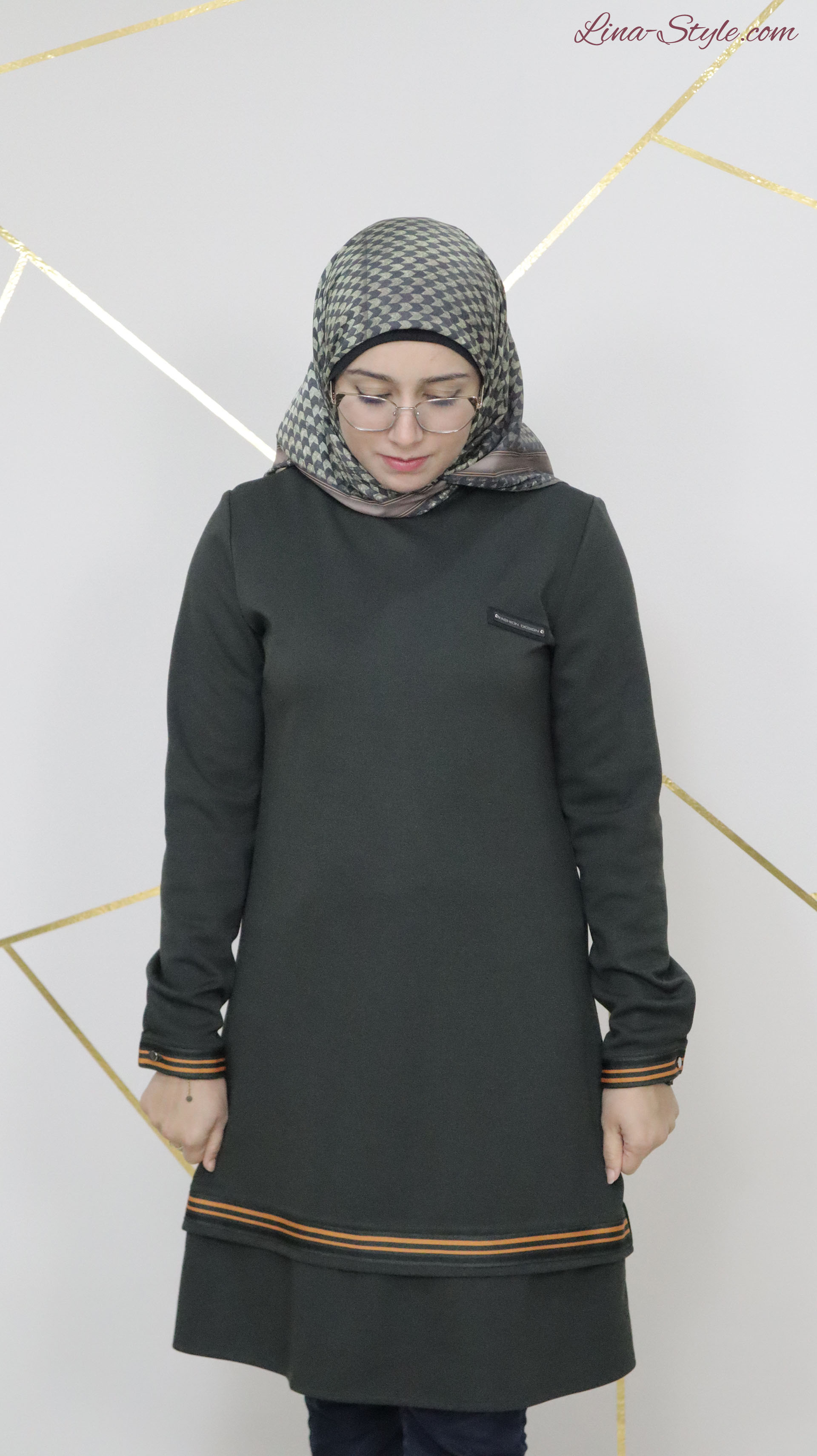 Tunique 0122 - Vert - Bandes
