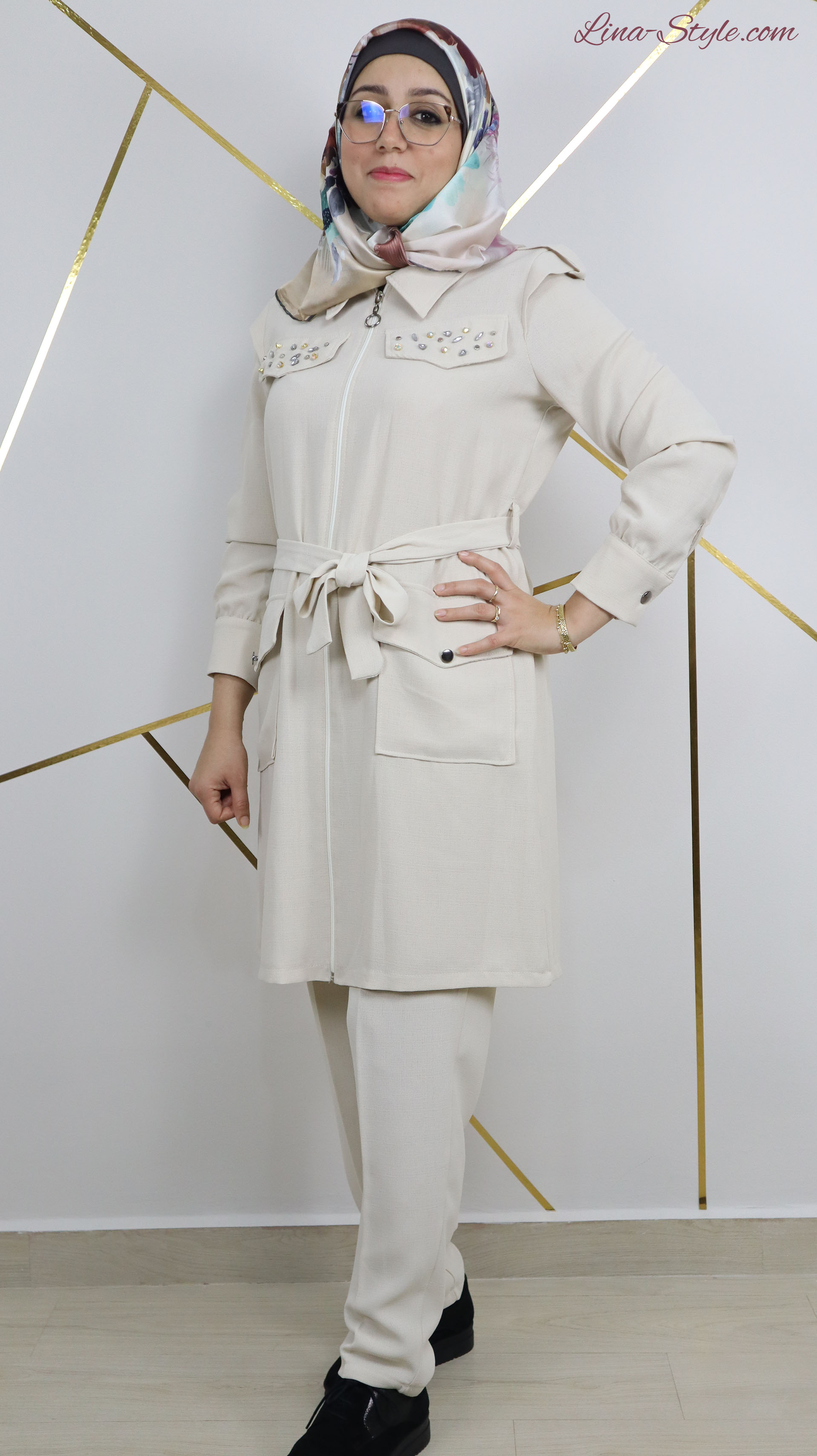 Ensemble blanc cassé 2 pièces